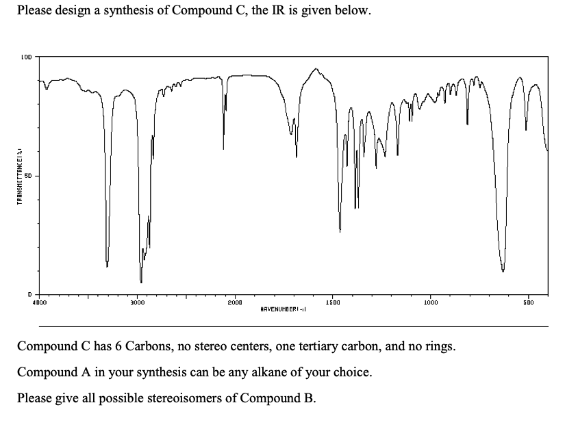Solved Please design a synthesis of Compound C, the IR is | Chegg.com