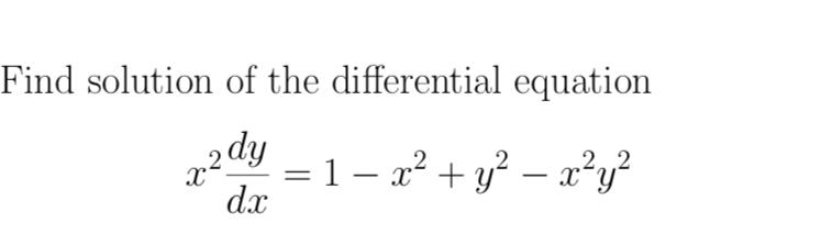 Solved Find solution of the differential equation | Chegg.com