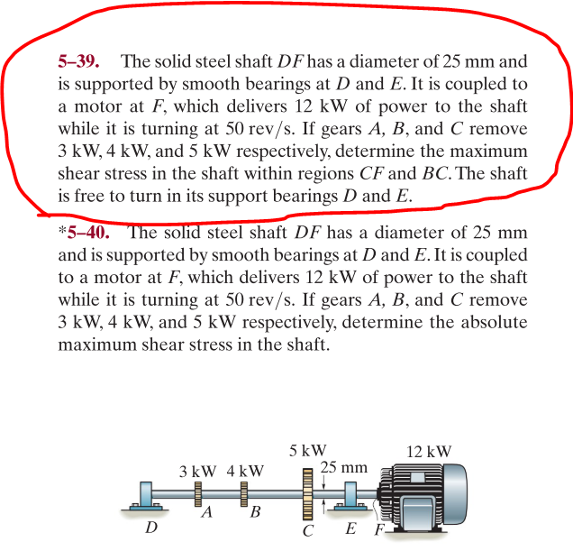 Solved The solid steel shaft DF has a diameter of 25mm and