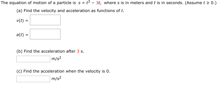 Solved The Equation  Of Motion Of A Particle Is S T3 3 