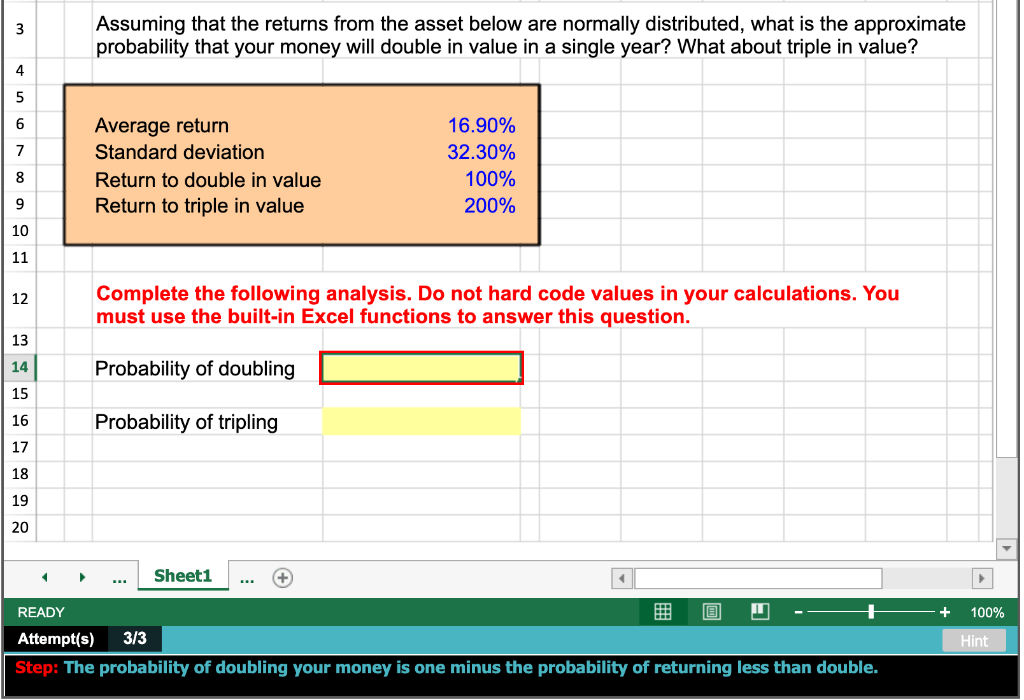 Solved PLEASE ANSWER IN EXCEL FORM WITH EXACT CELL FORMULAS | Chegg.com
