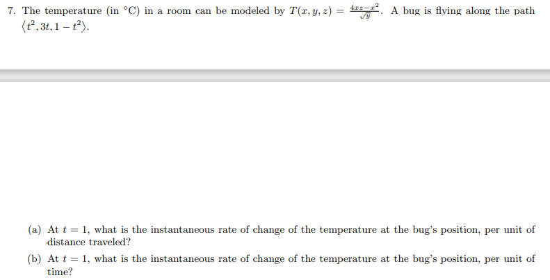 Solved 7. The temperature in °C) in a room can be modeled by | Chegg.com