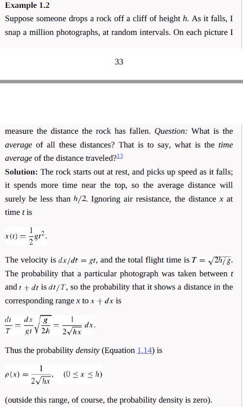 Solved Example 1 2 Suppose Someone Drops A Rock Off A Cliff Chegg