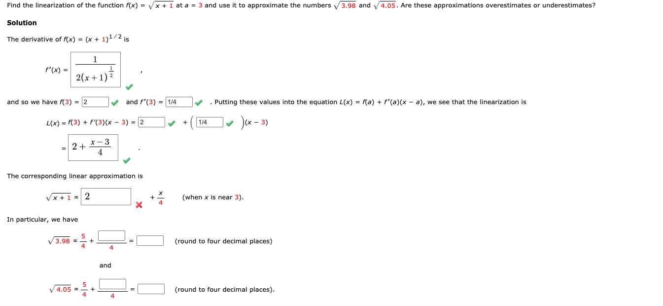 Solved Find The Linearization Of The Function F X X Chegg Com