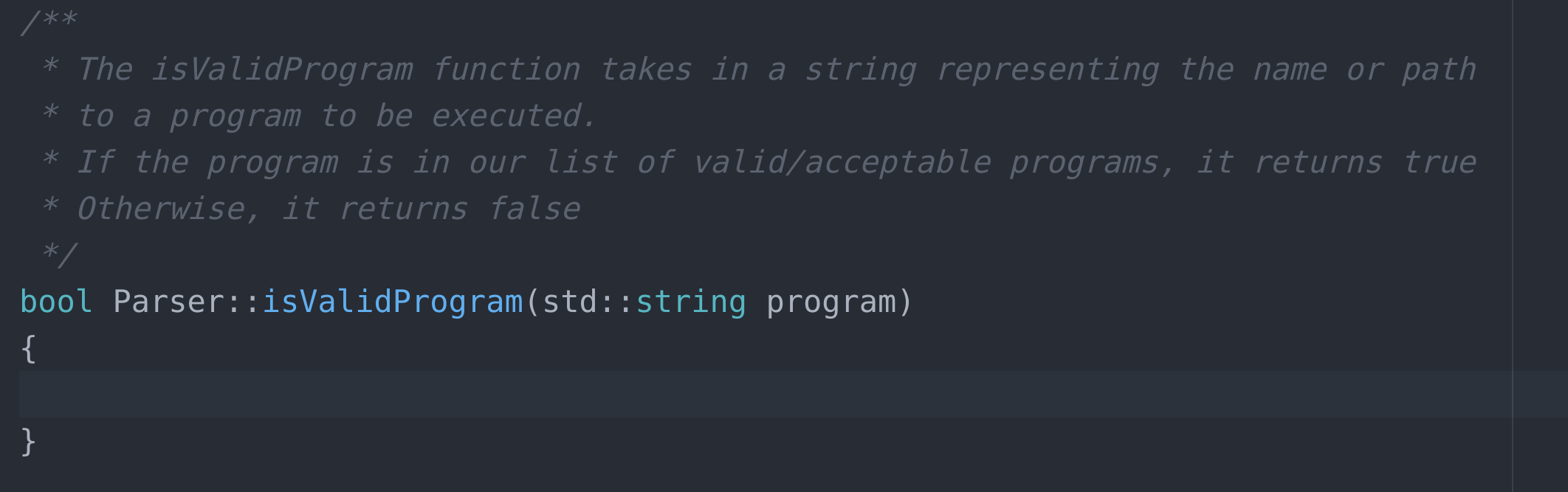 Solved /** * The isValidProgram function takes in a string | Chegg.com