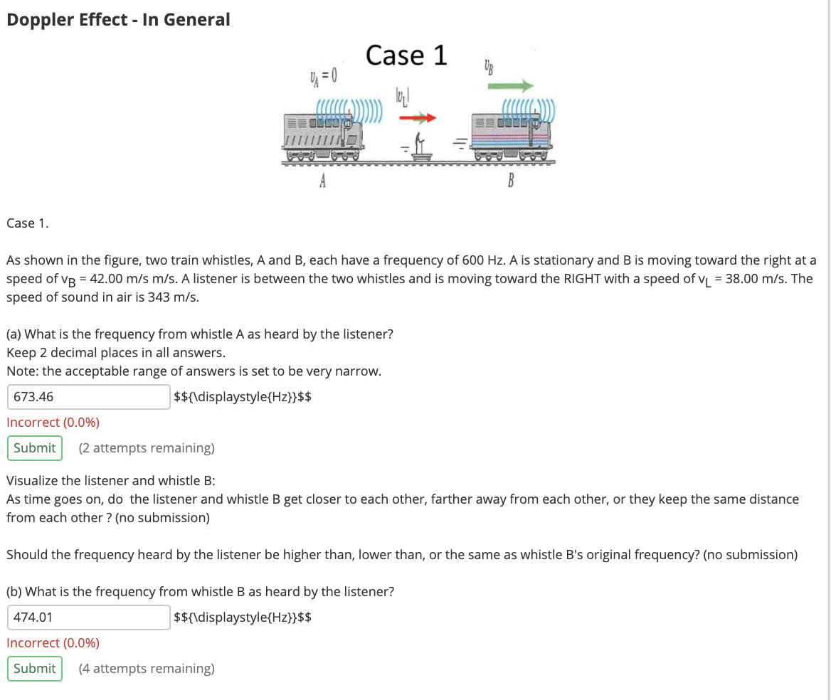 Solved Doppler Effect - In General y=0 Case 1 SE WURDE Case | Chegg.com