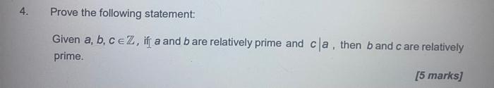 Solved Prove The Following Statement: Given A,b,c∈Z, If A | Chegg.com