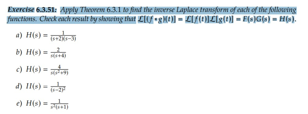 Solved Exercise 6 3 51 Apply Theorem 6 3 1 To Find The I Chegg Com