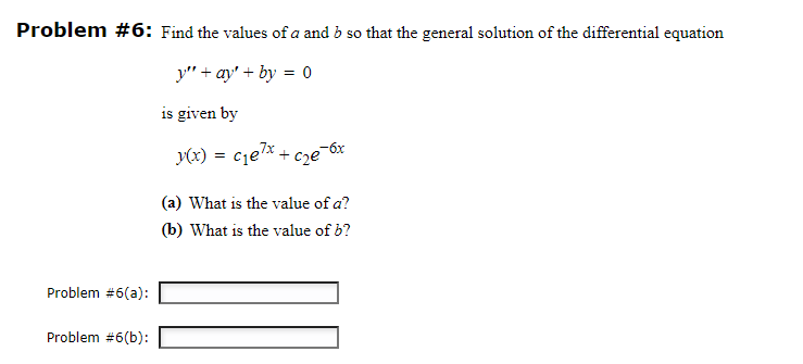 Solved Problem #6: Find The Values Of A And B So That The | Chegg.com