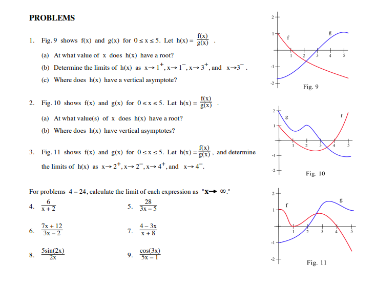 Solved 1. Fig. 9 shows f(x) and g(x) for 0≤x≤5. Let | Chegg.com