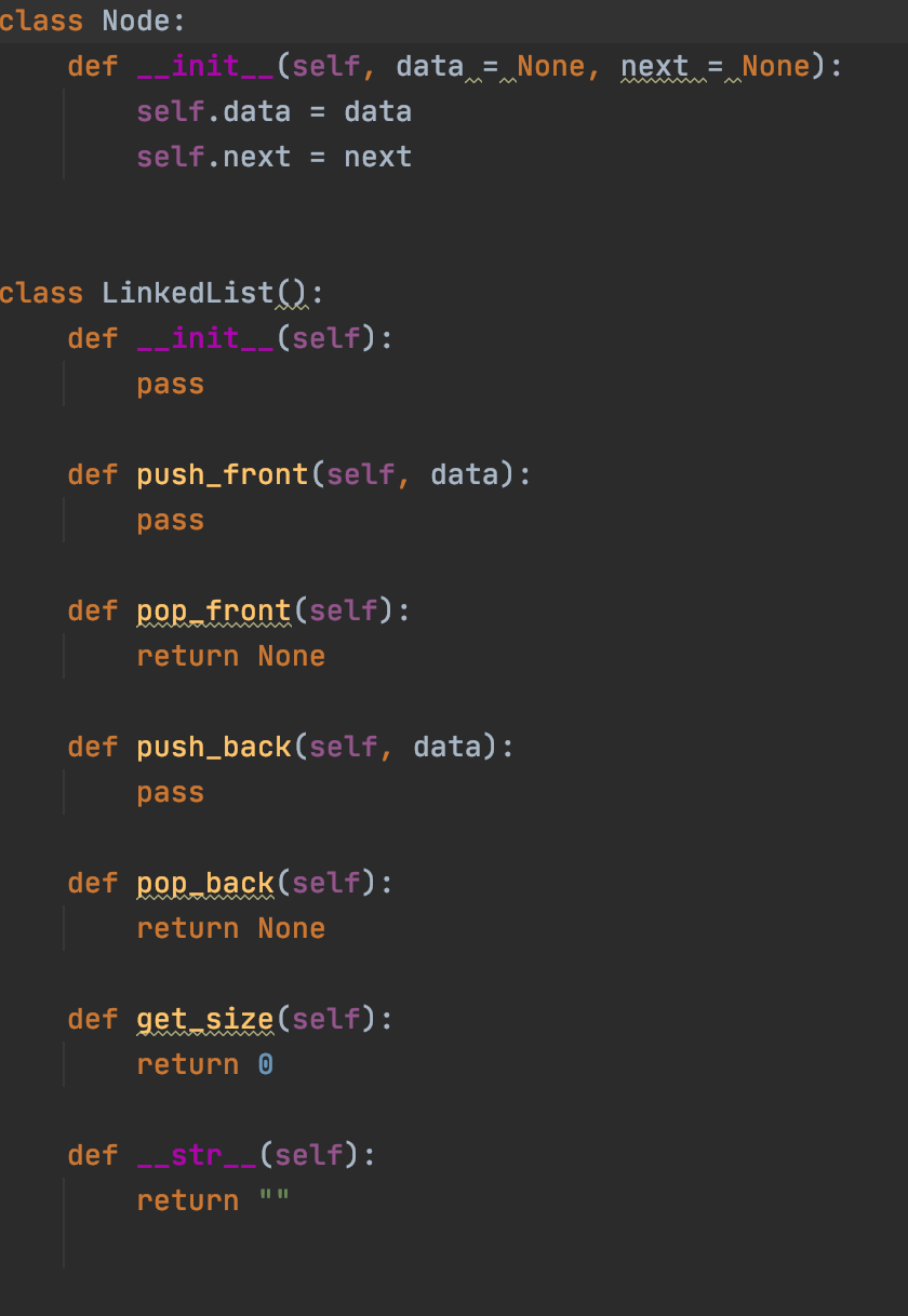Solved class Node def __init__(self, data = None, nextw=
