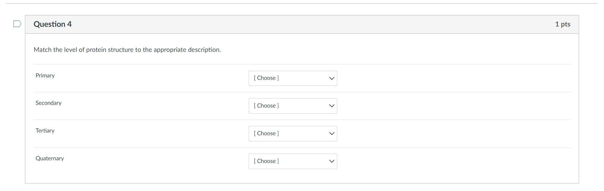 Solved Match the level of protein structure to the | Chegg.com