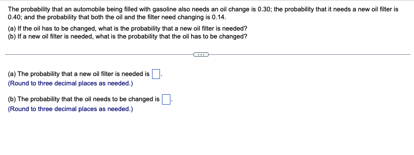 Solved The probability that an automobile being filled with | Chegg.com