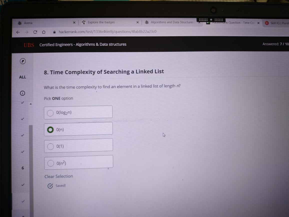Solved 8. Time Complexity of Searching a Linked List What is | Chegg.com