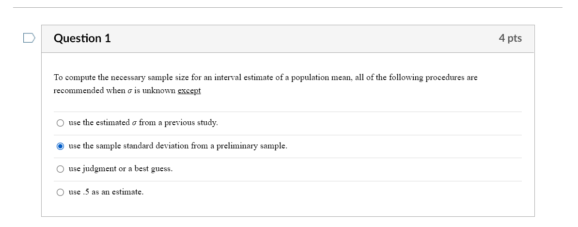 Solved Question 1 4 pts To compute the necessary sample size 