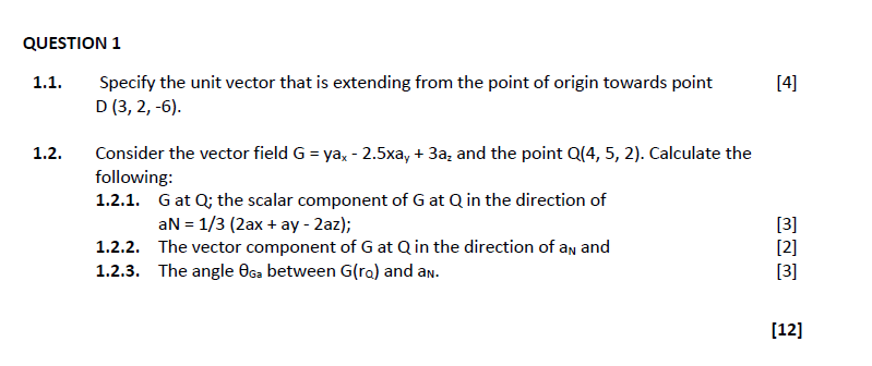 Solved 1.1. Specify the unit vector that is extending from | Chegg.com