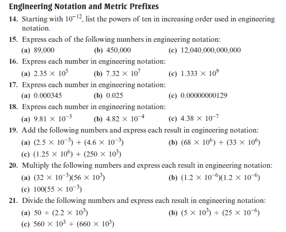 Solved Engineering Notation and Metric Prefixes 14. Starting | Chegg.com