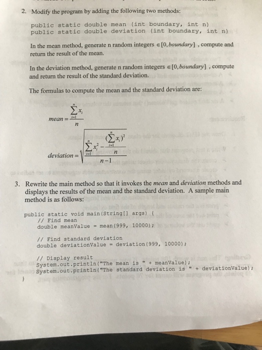 Solved Given this code, how do I add the two methods that it | Chegg.com