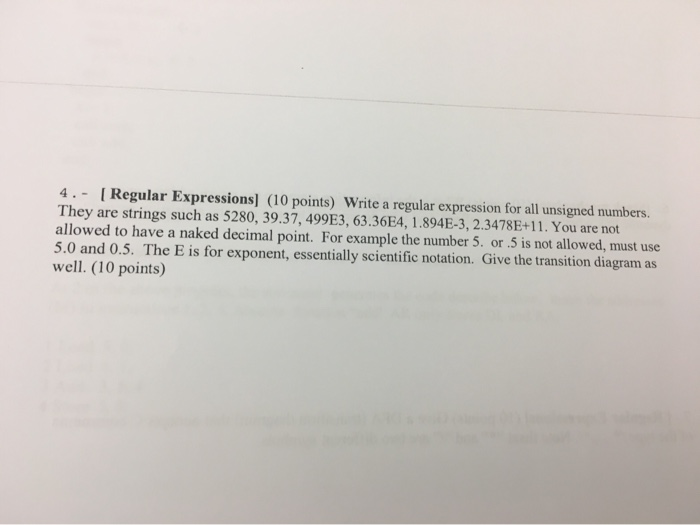 Solved 4. Regular Expressions] (10 Points) Write A Regular | Chegg.com