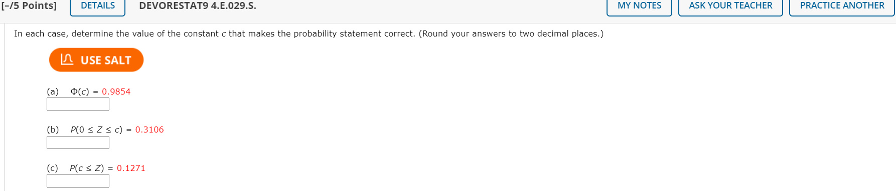 Solved [-/5 Points] DETAILS DEVORESTAT9 4.E.029.S. MY NOTES | Chegg.com
