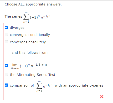 Solved Choose ALL appropriate answers. The series | Chegg.com
