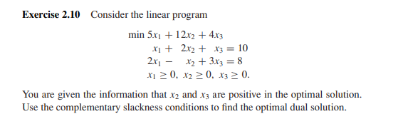 Solved Exercise 2.10 Consider the linear program | Chegg.com