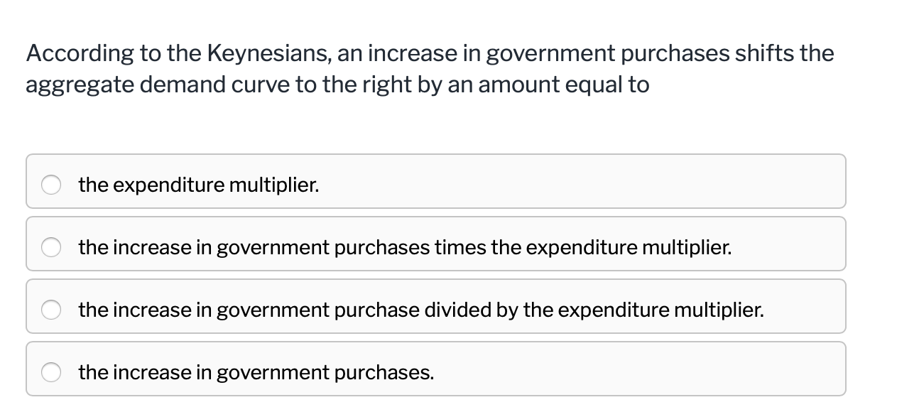 Solved According To The Keynesians, An Increase In | Chegg.com