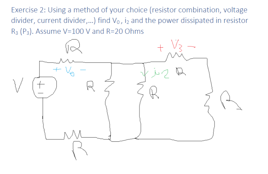 Solved Exercise 2: Using a method of your choice (resistor Circuit Diagram