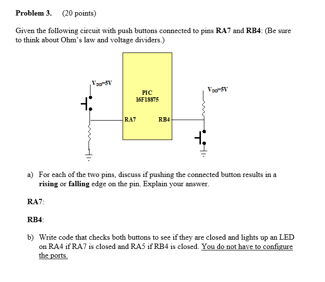 Solved Problem 3. (20 points) Given the following circuit | Chegg.com