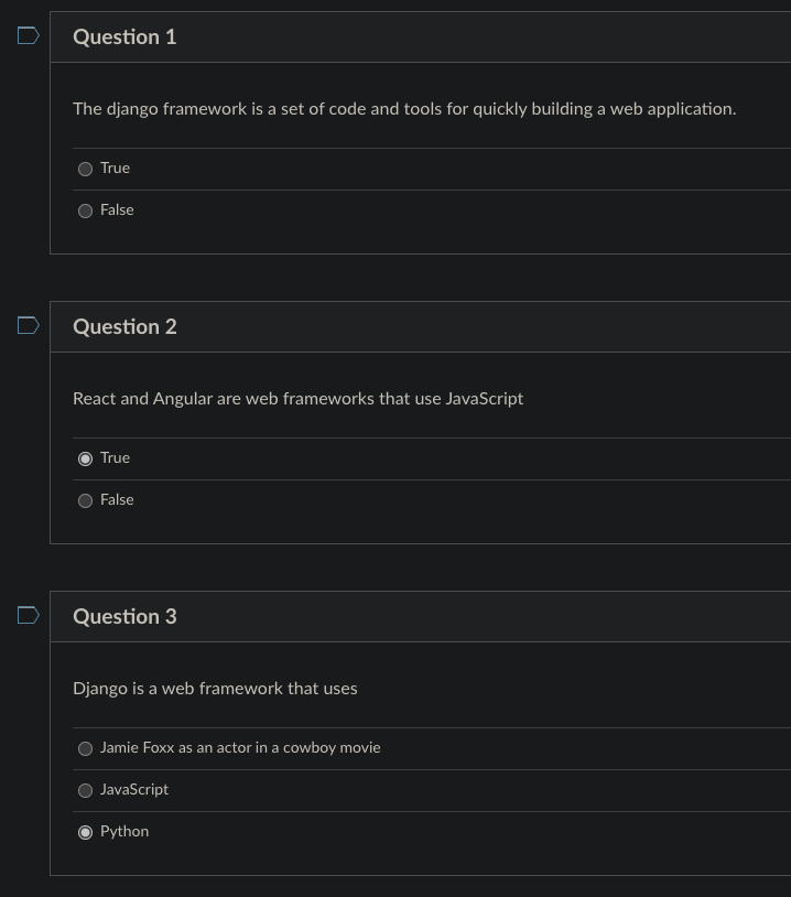 Solved Question 1 The django framework is a set of code and | Chegg.com