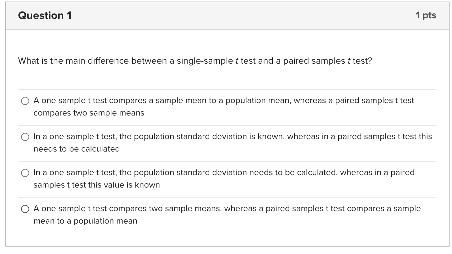 one sample t test and two sample t test difference