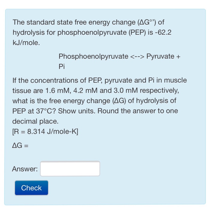 Solved The standard state free energy change (AG") of | Chegg.com