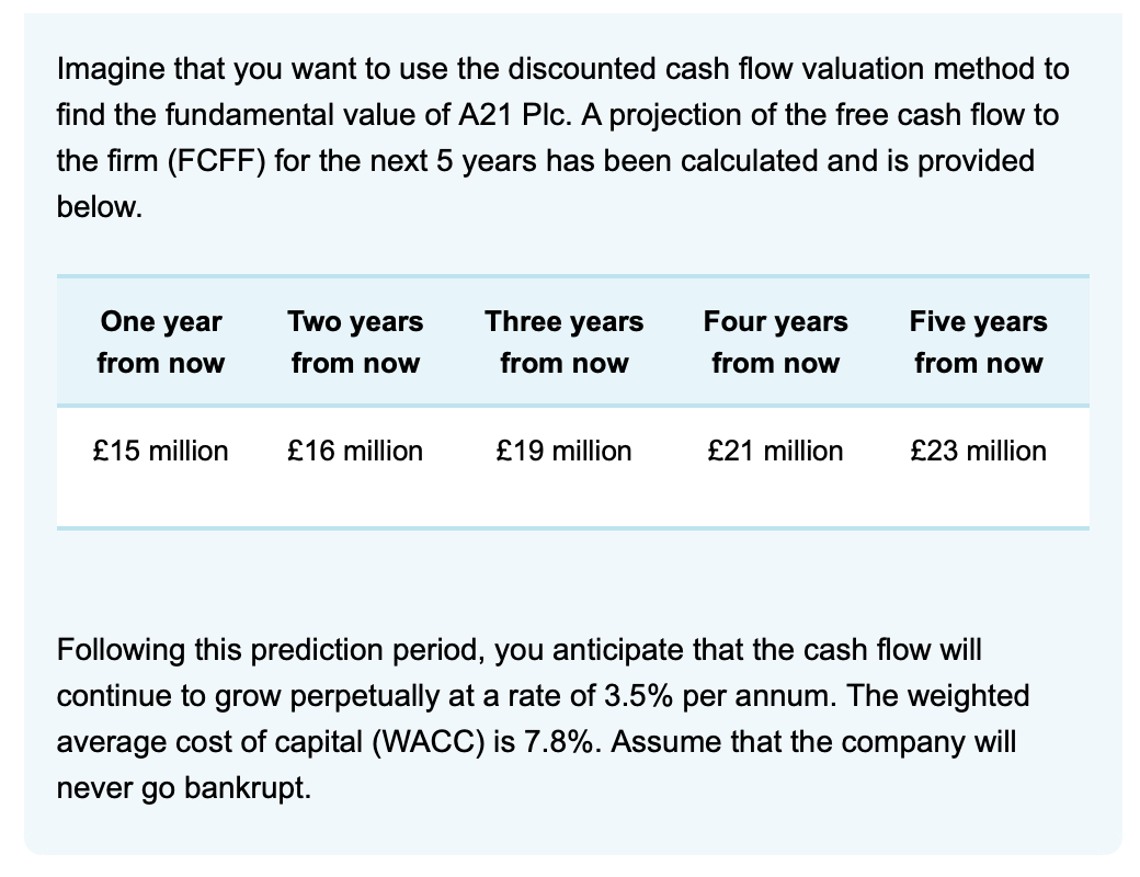 Solved a.Using the WACC rate, calculate the present value of