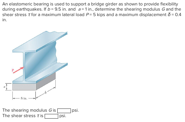 Solved An Elastomeric Bearing Is Used To Support A Bridge | Chegg.com