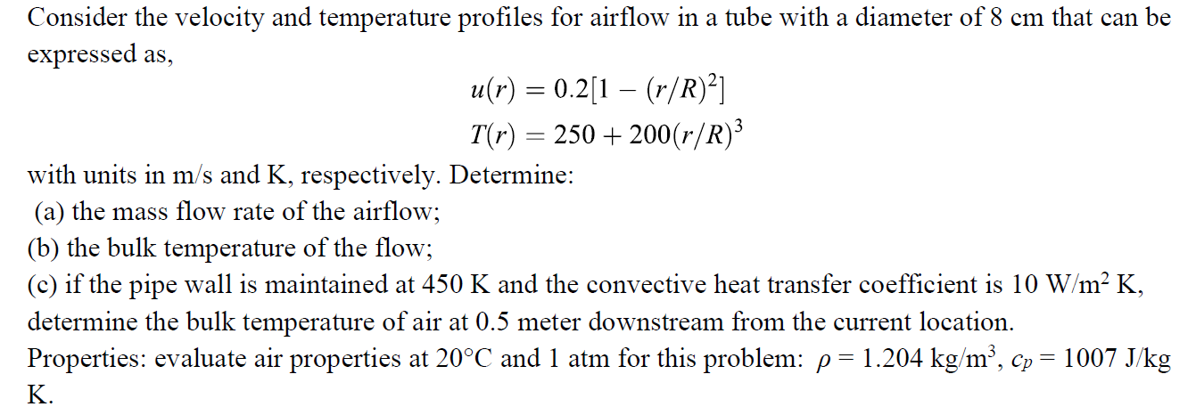 Solved Consider the velocity and temperature profiles for | Chegg.com