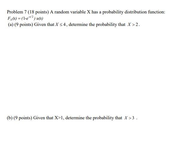 Solved Problem 7 (18 points) A random variable X has a | Chegg.com