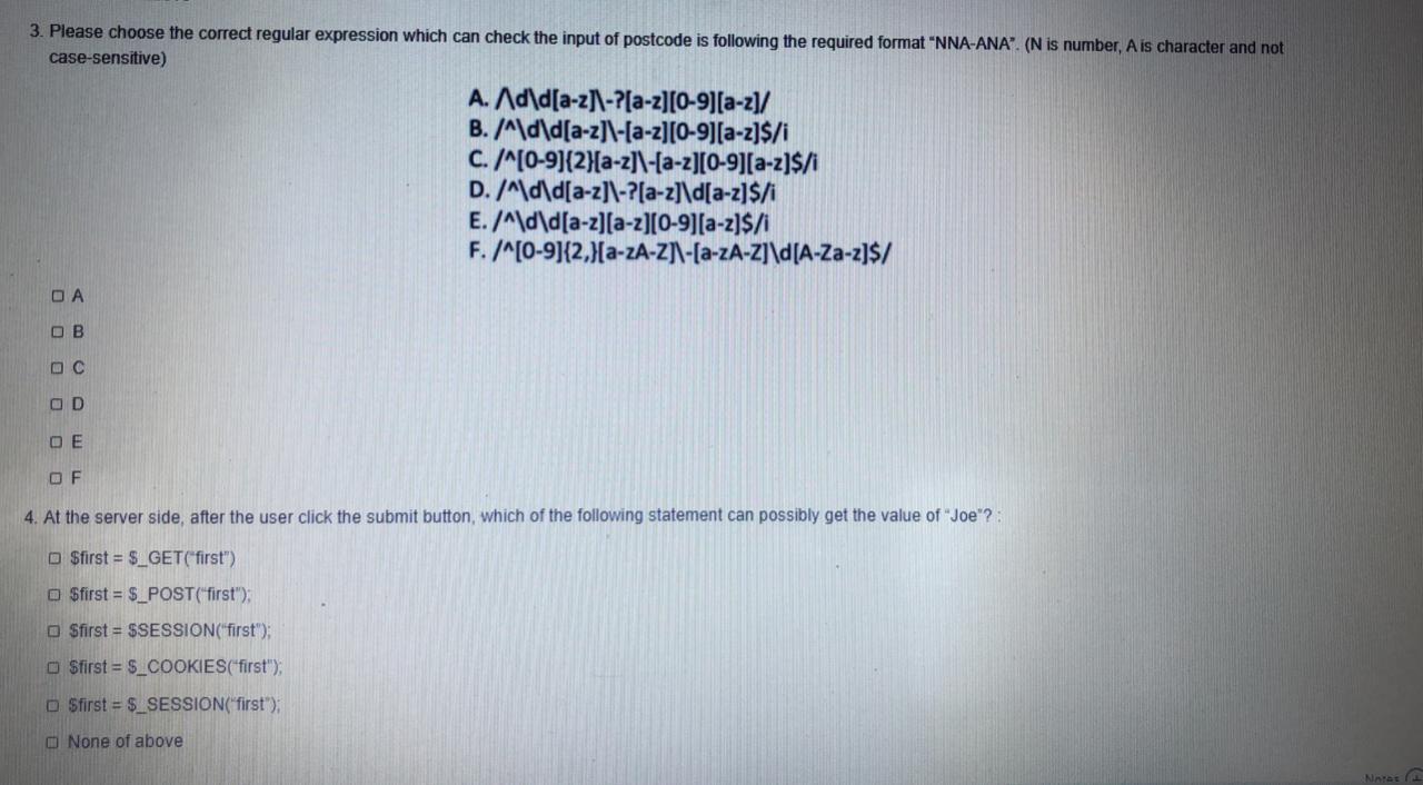 Solved 3. Please choose the correct regular expression which | Chegg.com