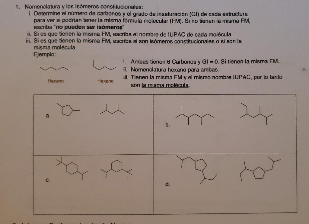 isómeros de hexano