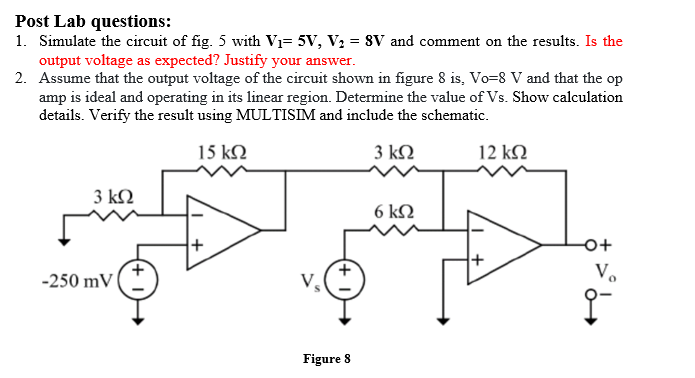Solved Post Lab questions: 1. Simulate the circuit of fig. 5 | Chegg.com