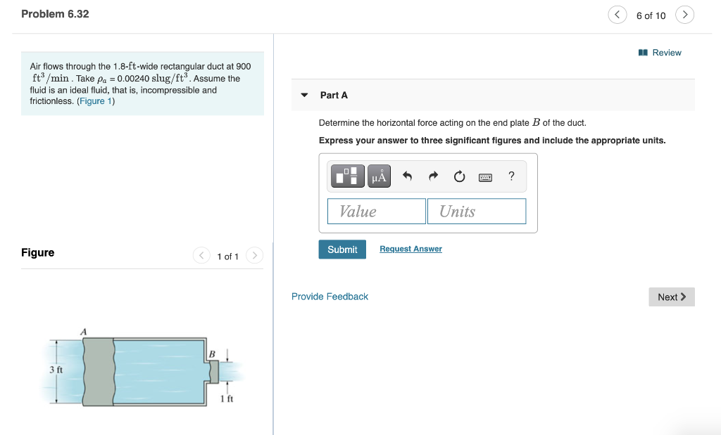 Solved Problem 6.32 6 of 10 Review Air flows through the | Chegg.com