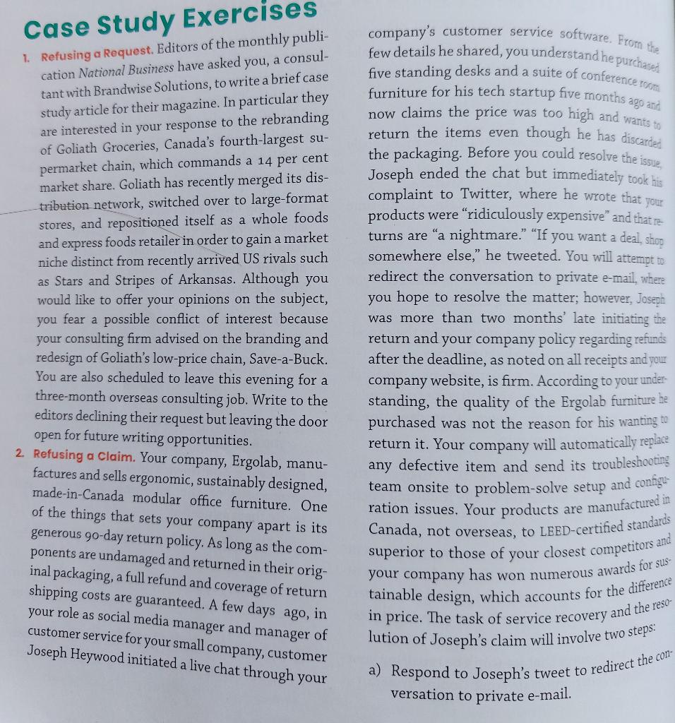 Case Study Assignment Case: Read the Case “Refusing | Chegg.com