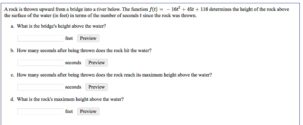 Solved A rock is thrown upward from a bridge into a river | Chegg.com