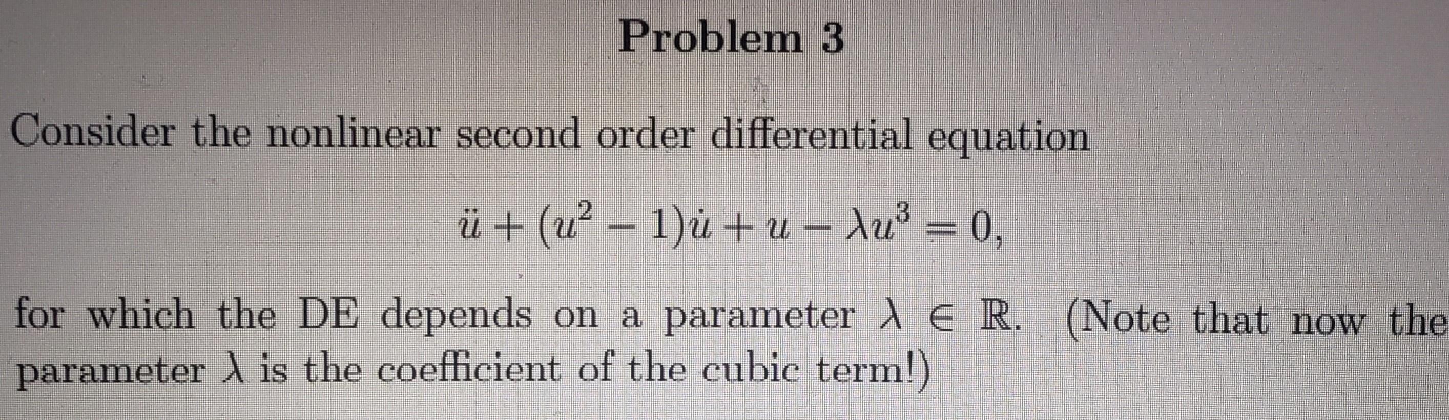 Consider the nonlinear second order differential | Chegg.com