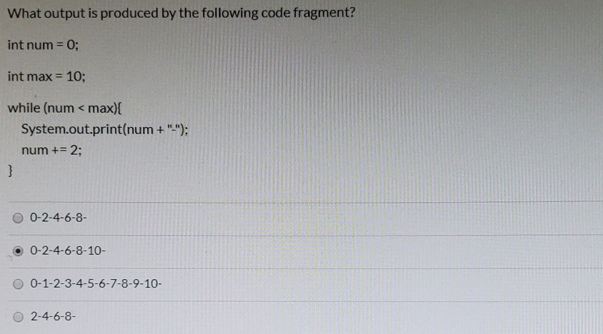 Solved Which of the following short code fragments will | Chegg.com