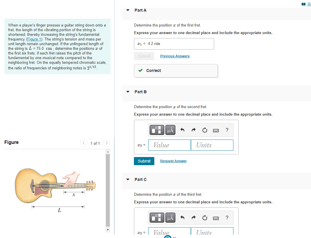 Solved When a player s finger presses a guitar string down Chegg