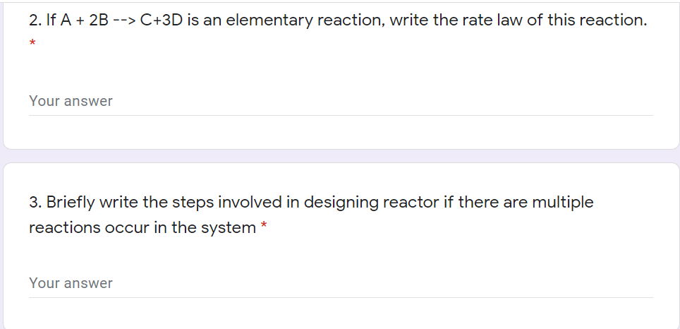 Solved 2. If A + 2B --> C+3D is an elementary reaction, | Chegg.com