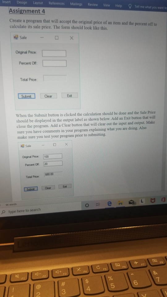 Solved Insert Design Layout References Mailings Review View | Chegg.com
