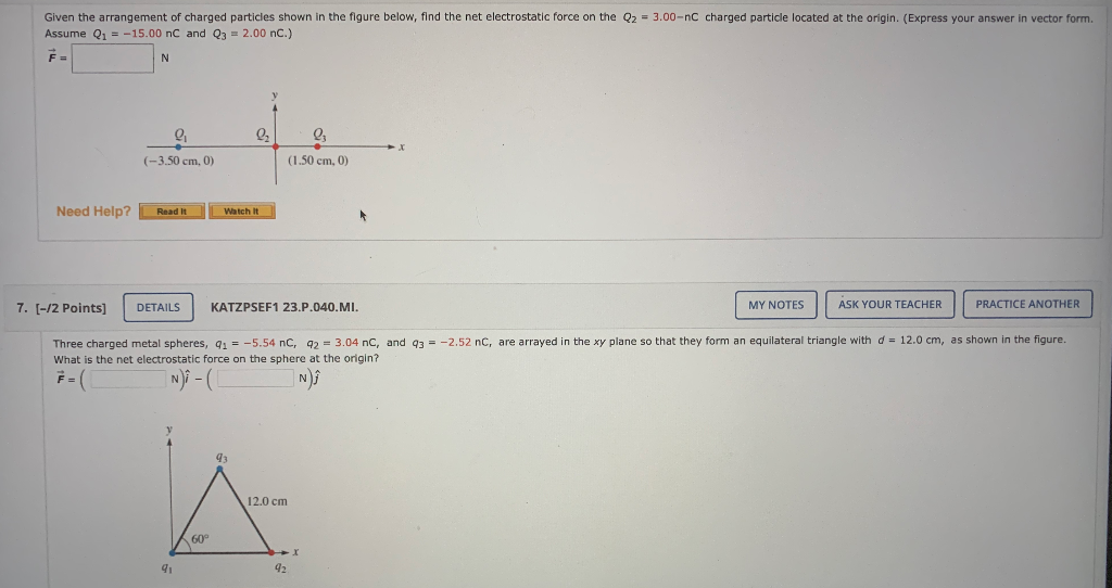 Solved Given the arrangement of charged particles shown in | Chegg.com