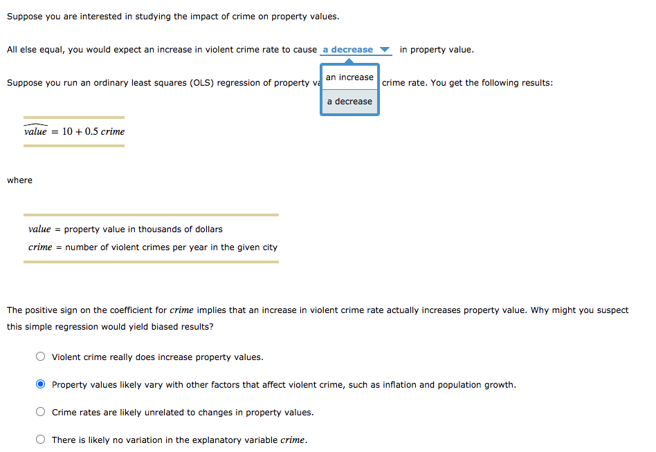 Solved Suppose you are interested in studying the impact of | Chegg.com