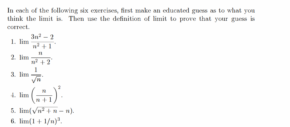 Solved In each of the following six exercises, first make an | Chegg.com